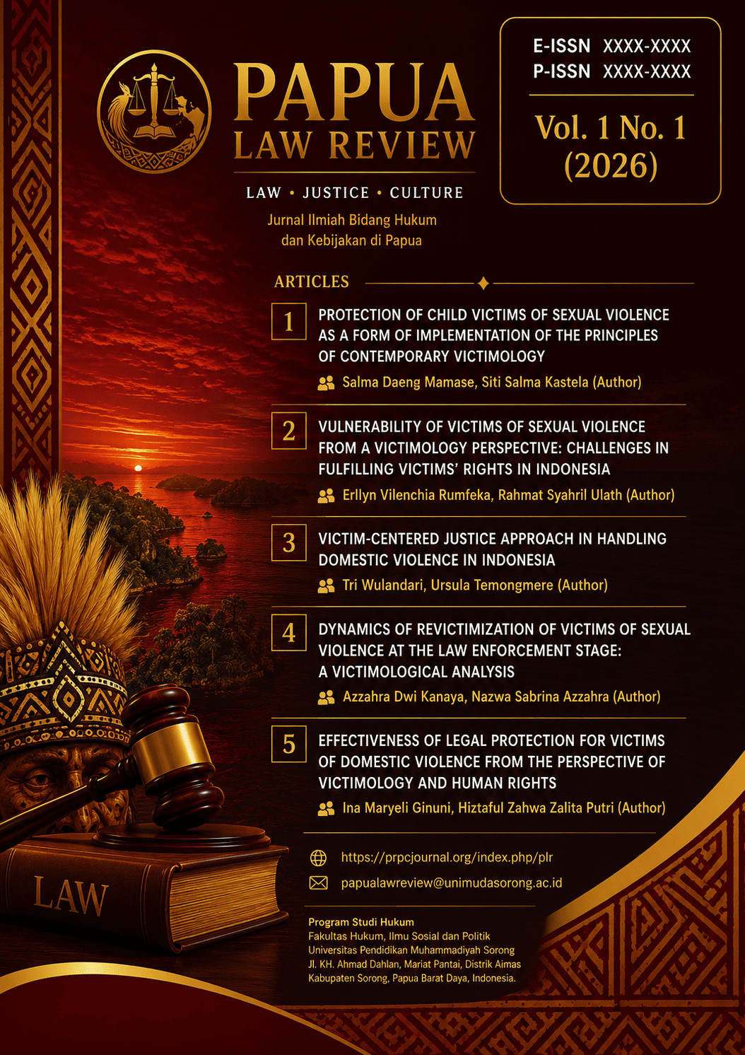 					View Vol. 1 No. 1 (2026): Papua Law Review
				